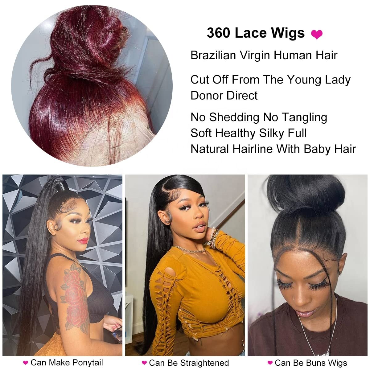 Glueless Full HD 360 Lace Front Wigs Human Hair Pre Plucked Wholesale Natural Wigs For Black Women Brazilian Human Hair Wig