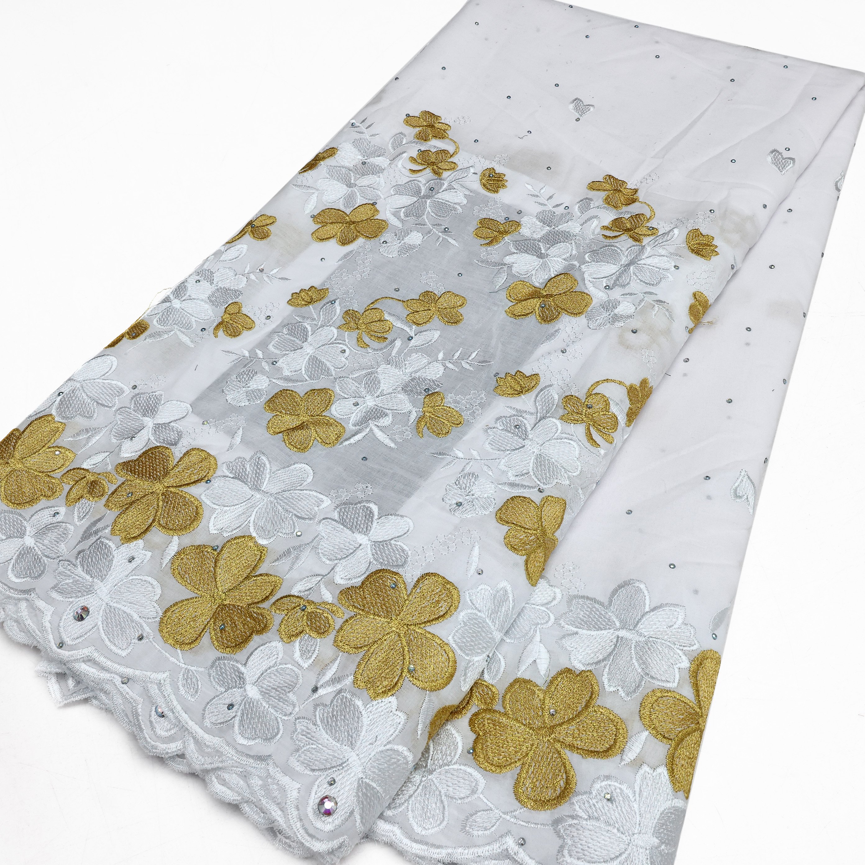 NI.AI Beautiful Floral Embroidery African Lace Fabric Swiss Voile Lace Fabric Cotton Pattern Fabrics Cotton Voile Lace