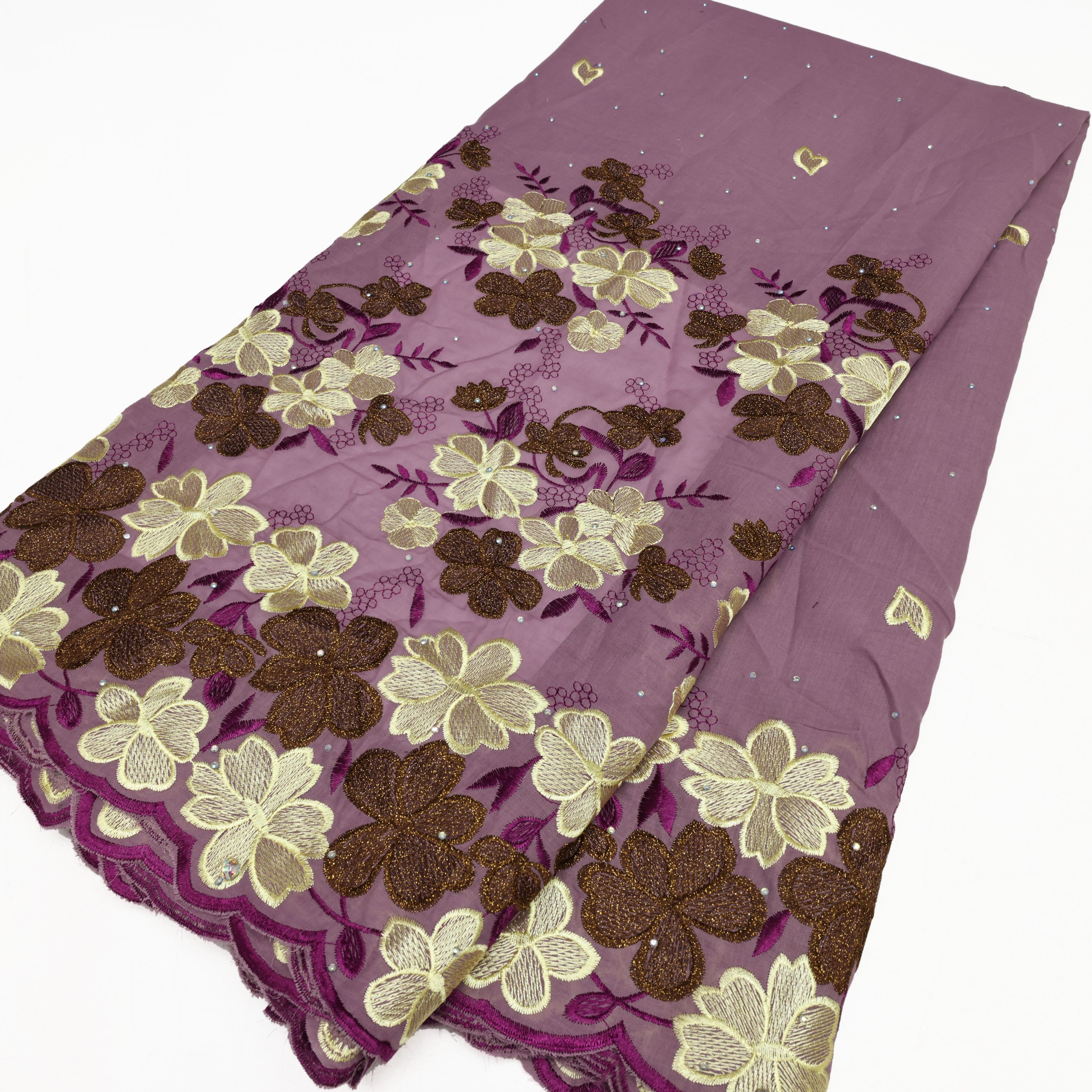NI.AI Beautiful Floral Embroidery African Lace Fabric Swiss Voile Lace Fabric Cotton Pattern Fabrics Cotton Voile Lace