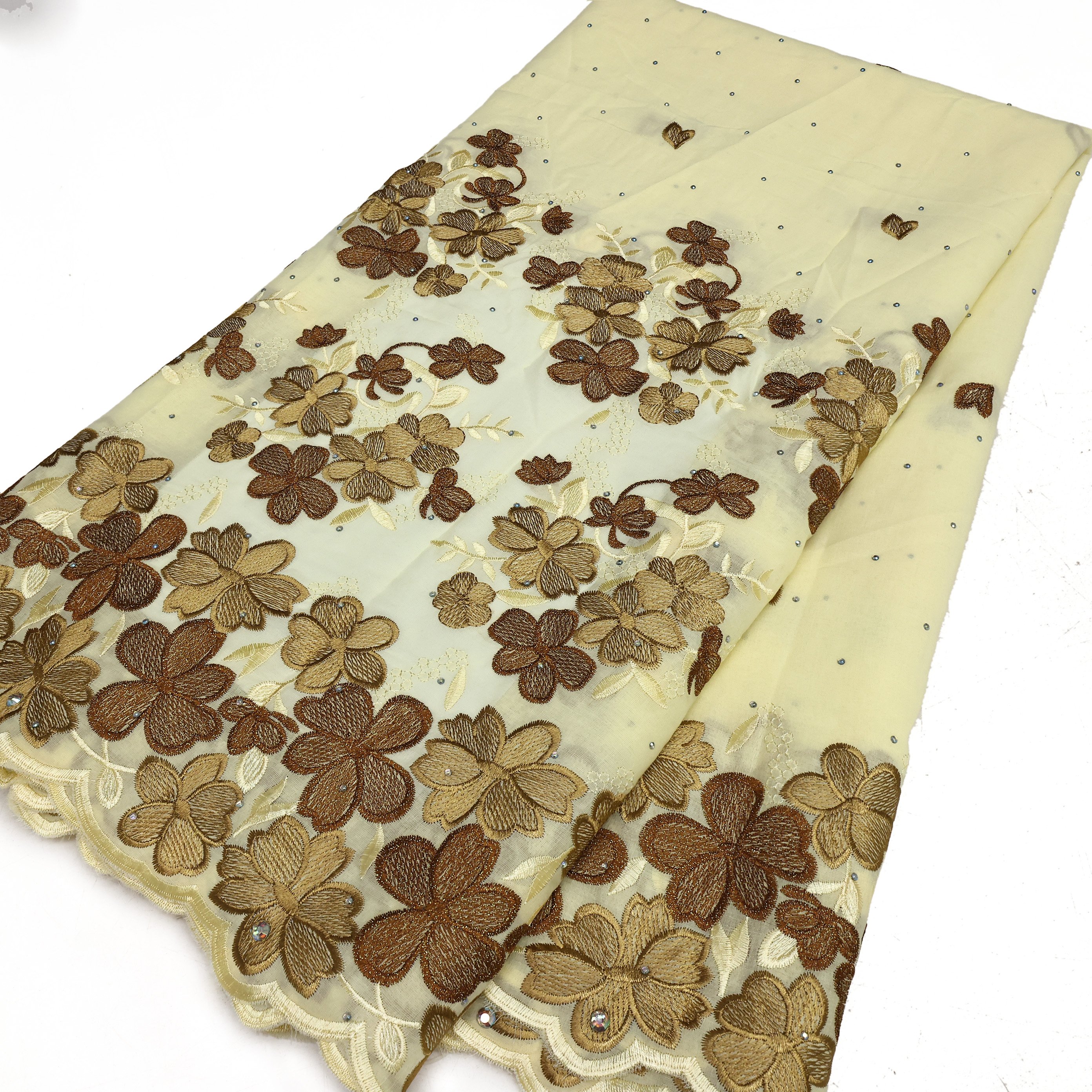 NI.AI Beautiful Floral Embroidery African Lace Fabric Swiss Voile Lace Fabric Cotton Pattern Fabrics Cotton Voile Lace
