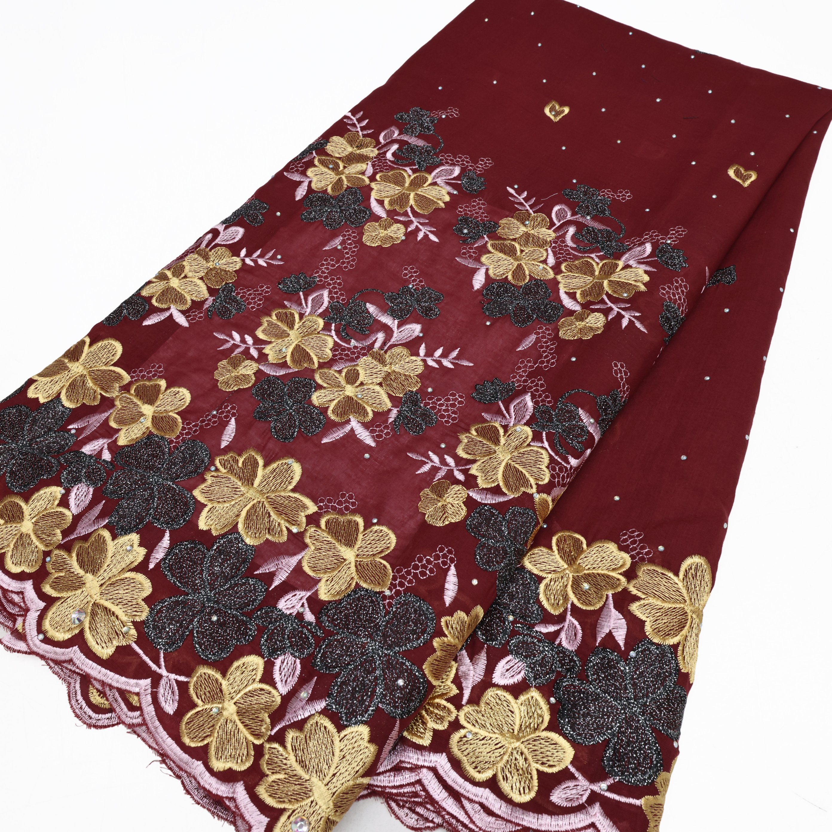 NI.AI Beautiful Floral Embroidery African Lace Fabric Swiss Voile Lace Fabric Cotton Pattern Fabrics Cotton Voile Lace