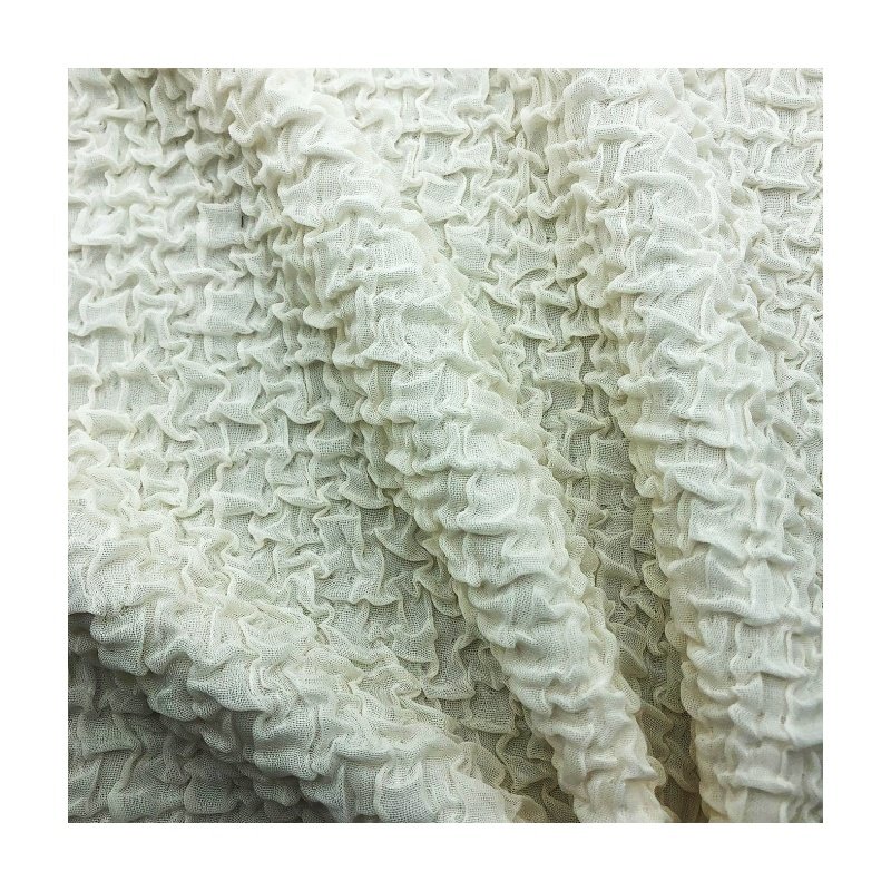 Hot sales crinkly texture 230gsm 95% polyester 5%spandex piece dyed crepe bubble jacquard fabric for clothing dress
