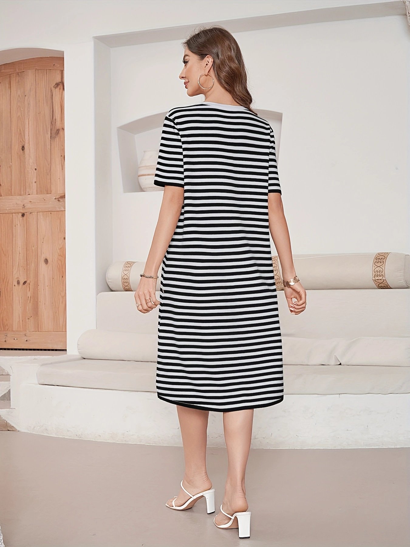New Style Hot Selling Patterned Long Sleeve Sweater Dress Women'S Cashmere Blend And Embellished Detail