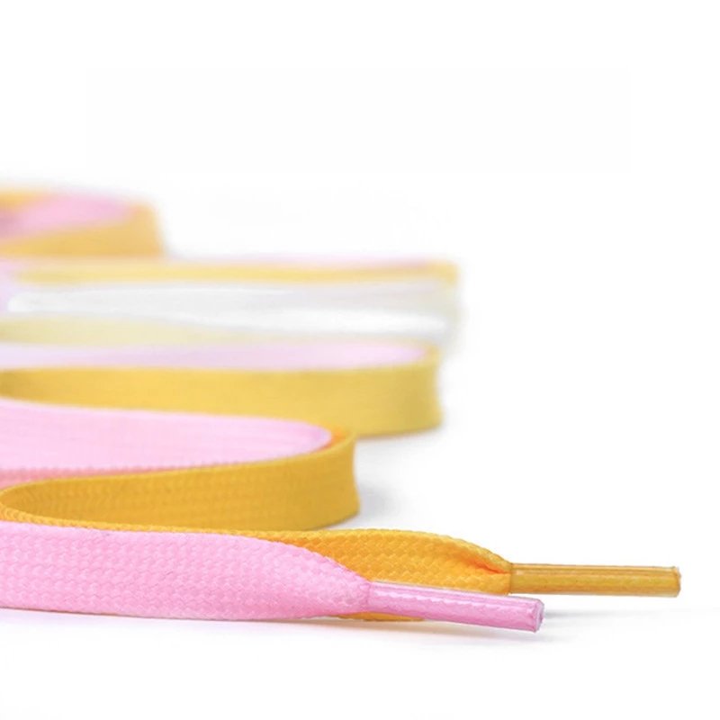 1 Pair Gradient Shoelaces Rainbow Laces Colorful Flat Shoelace for Sneaker Casual Canvas Shoe laces Shoes Strings