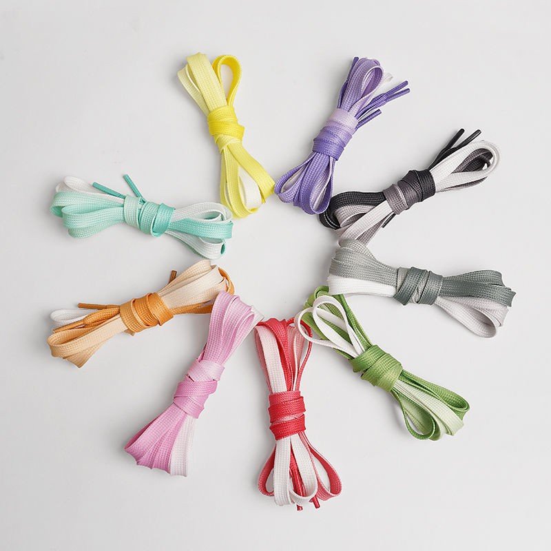 1 Pair Gradient Shoelaces Rainbow Laces Colorful Flat Shoelace for Sneaker Casual Canvas Shoe laces Shoes Strings