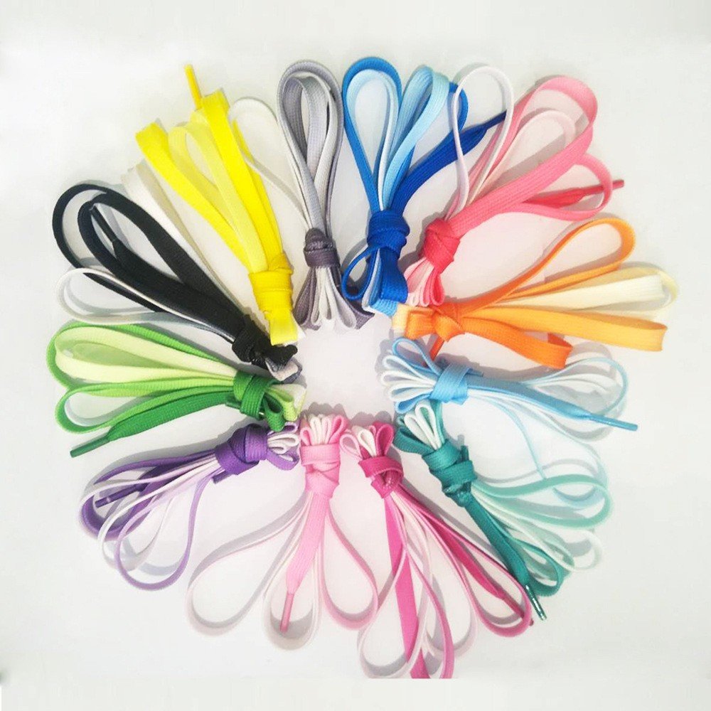 1 Pair Gradient Shoelaces Rainbow Laces Colorful Flat Shoelace for Sneaker Casual Canvas Shoe laces Shoes Strings
