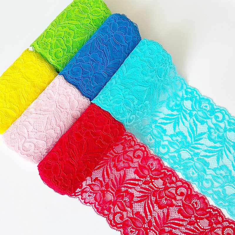 15 cm Fashion High Quality Lightweight Lingerie Accessories Lace Trim Stretch Warp Knitting Mesh Fabric Knitted Lace Elastic