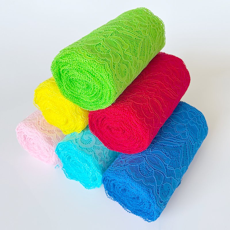 15 cm Fashion High Quality Lightweight Lingerie Accessories Lace Trim Stretch Warp Knitting Mesh Fabric Knitted Lace Elastic