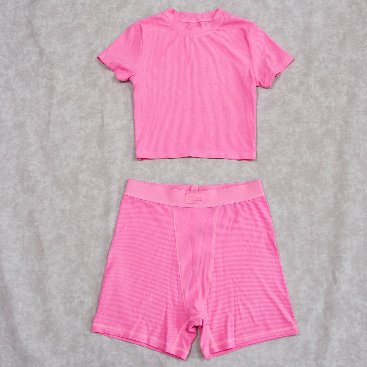 Summer Ribbed Lounge Wear Two Piece Women Shorts Sets Cotton Ribbed Casual Loungewear Comfy Skinny 2 Pieces Clothing Women Sets
