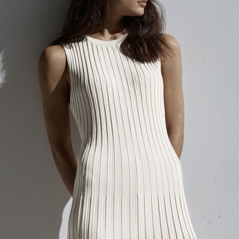 New High Quality Women'S Rib Knit Round Neck Skinny Solid Color Sports Shirt