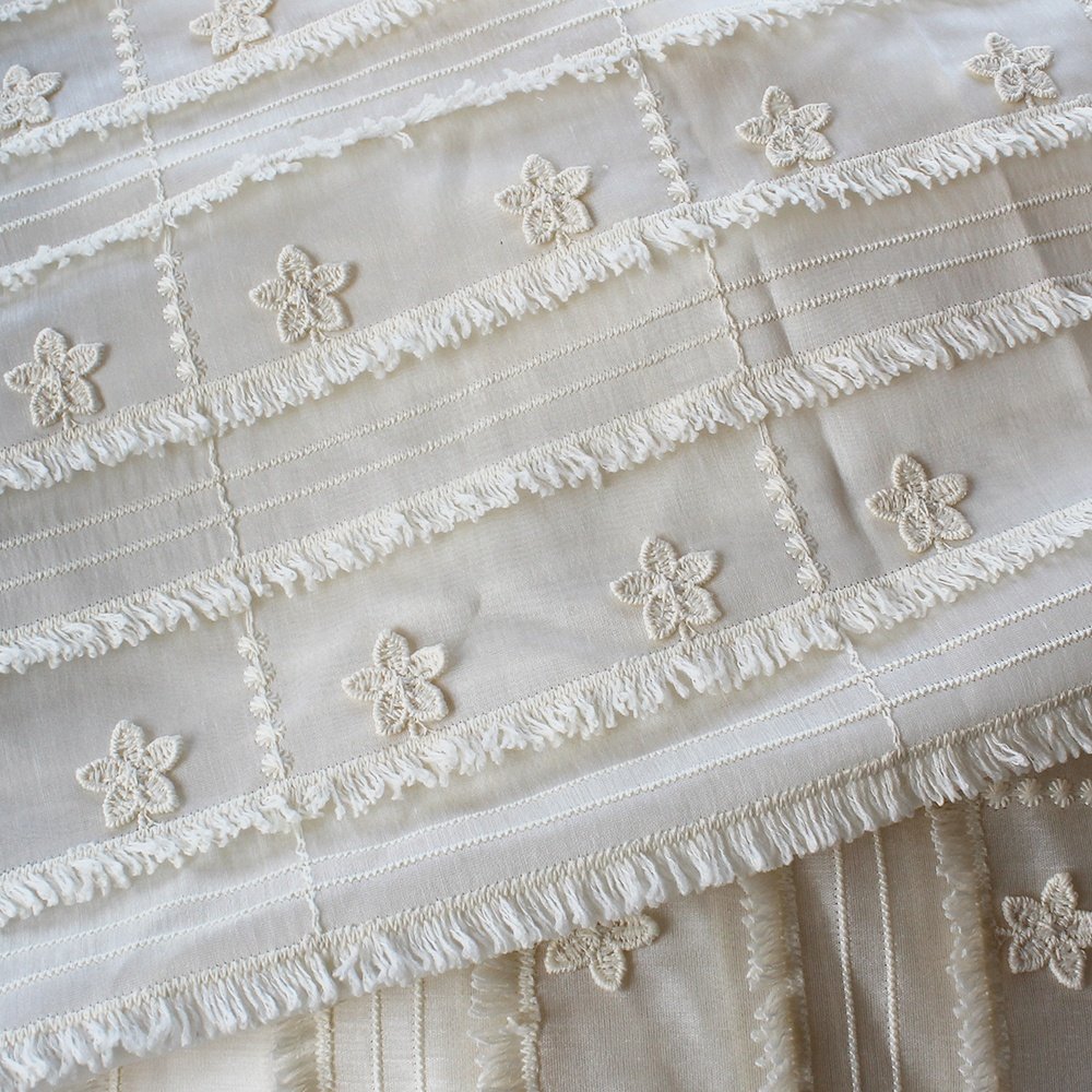 Wholesale Polyester Tencel Embroidery Fabrics Cotton Embroidered Fabric Lace For Dress Wedding Skirt Decoration 130cm