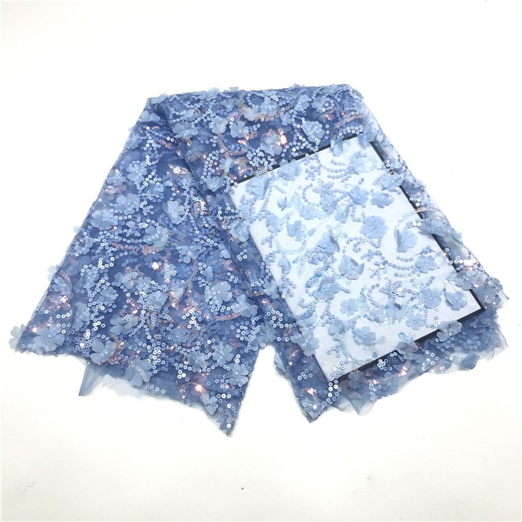 Laser 3D embroidery fabric dress improved cheongsam luggage DIY gauze lace fabric wedding dress sequin fabric