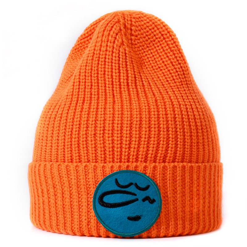 Eco Sustainable Recycled RPET Acrylic Wool Customized Woven label Patch Beanie Winter Warm Skull Cuff Ribbed Gorras Knitted Hats