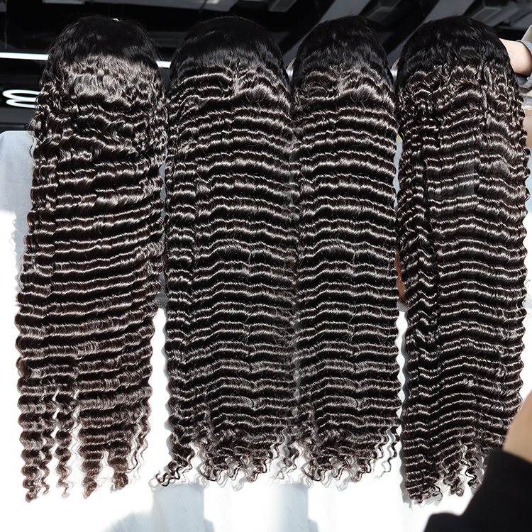 Drop Shipping Vendor virgin human hair hd curly lace Full frontal deep wave 13x4 hd transparent lace frontal wigs