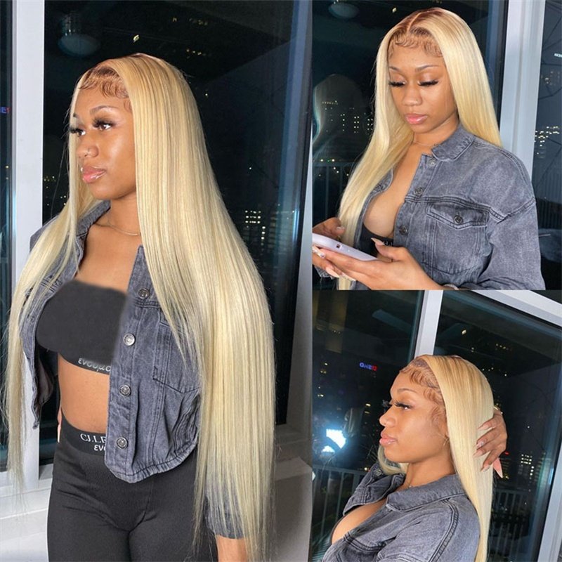 Sale Cheaper Price 4/613 Blonde Color Wigs Human Hair 13x4 Lace Front Wigs Straight Brazilian Virgin Hair Glueless Lace Wigs