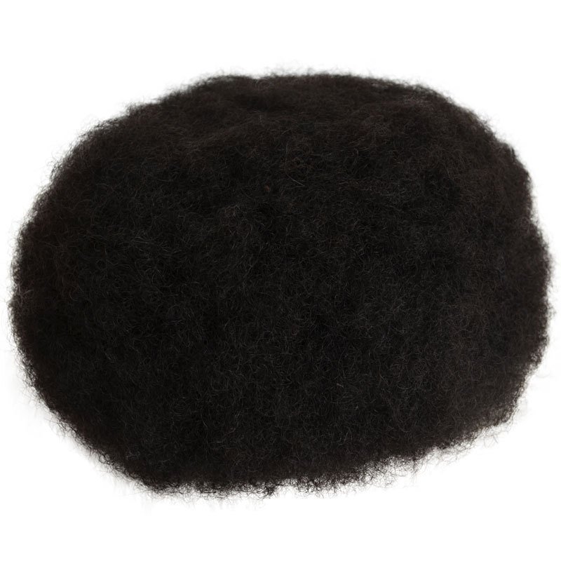 In Stock 4mm Afro Kinky Wave Curl Toupee 8*10 Remy Hair Mono Base Breathable Lace Pu Base Natrual Hairline Hair Patch For Men