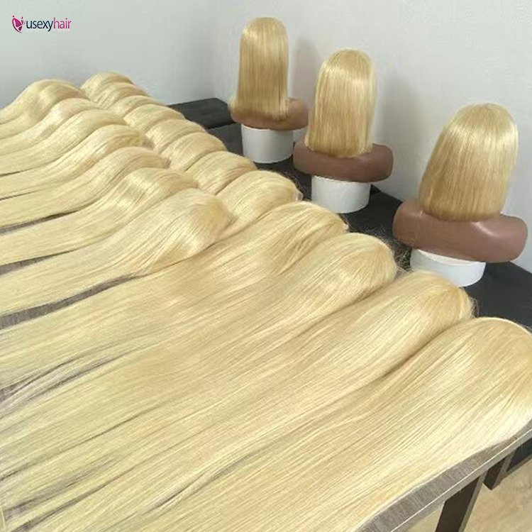 Wholesale lace front wig 13x6 with transparent lace human hair raw wigs for black women blonde 613 hd lace wig with baby hair