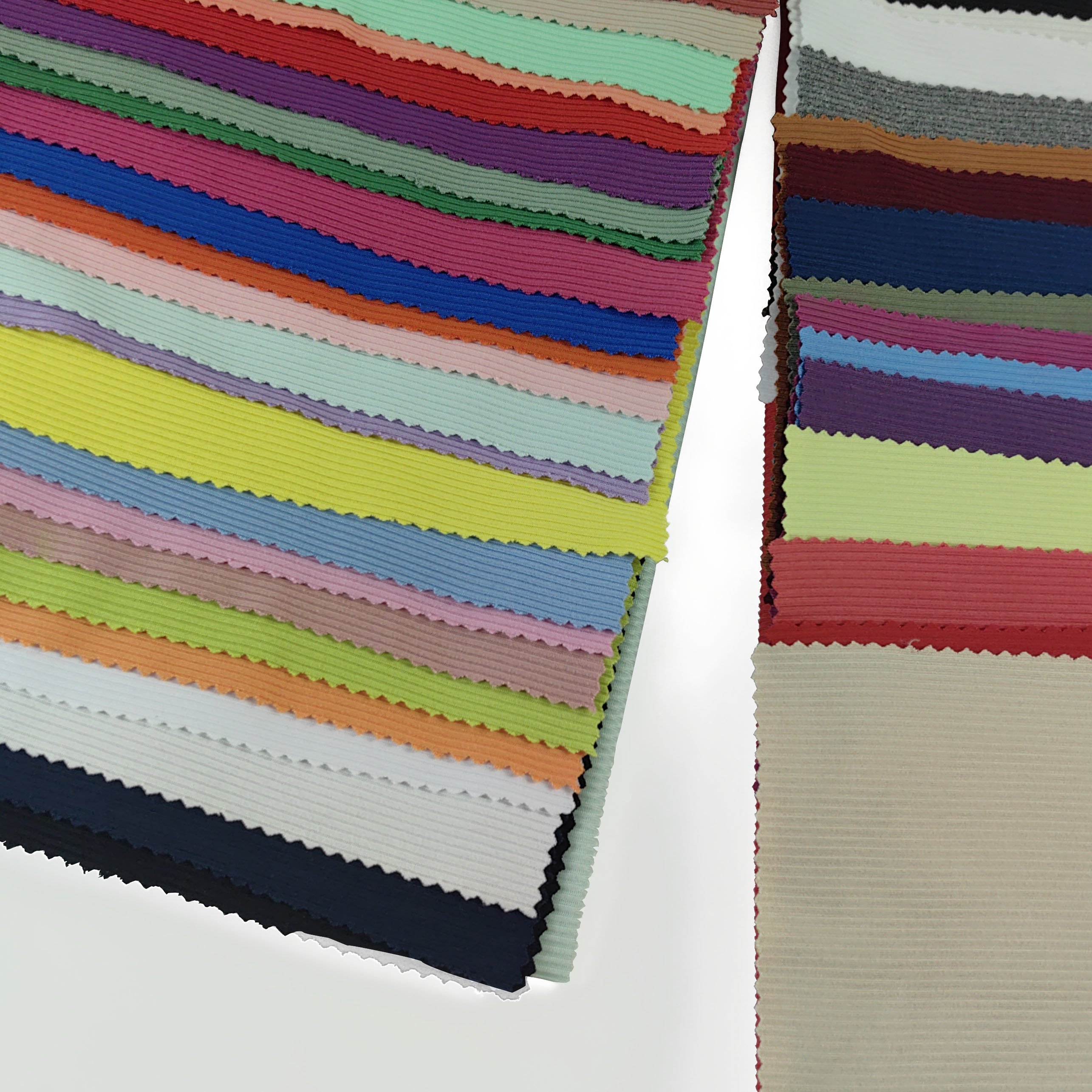 CUSTOMIZE KNITTED RIB 2X2 FABRIC 100% polyester spandex stretch FABRIC for women garment 95% poly 5%span