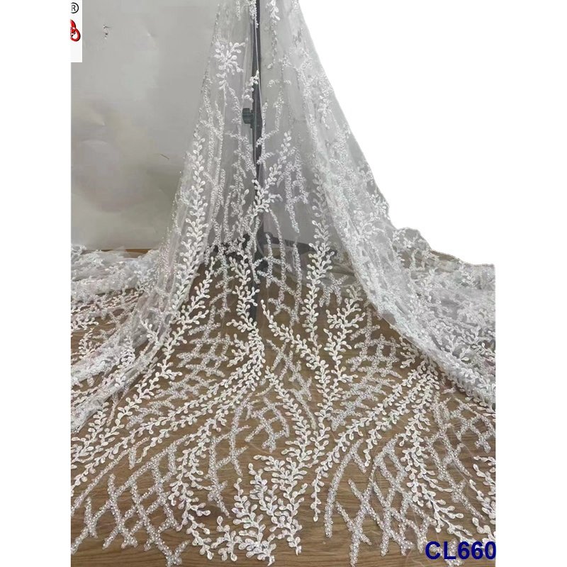 lisami fashion rhinestone beads pearl colorful quality Europe sequins embroidery lace fabric for evening party wedding dress