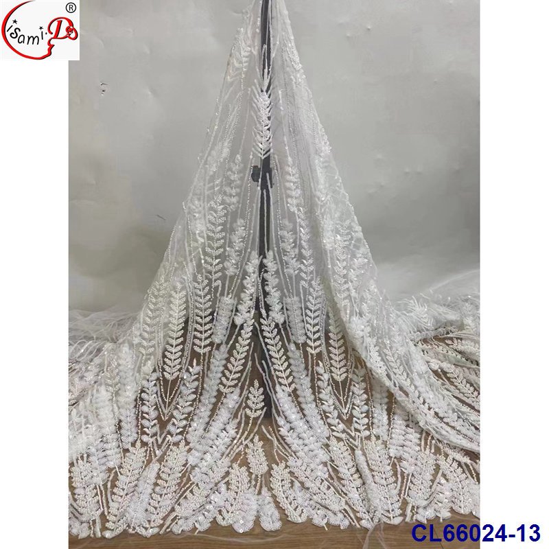 lisami fashion rhinestone beads pearl colorful quality Europe sequins embroidery lace fabric for evening party wedding dress