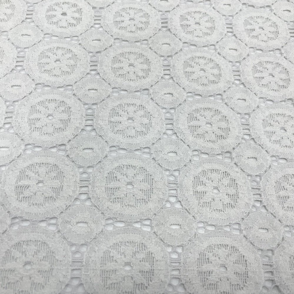 High Quality Shrink-resistant African Cotton Swiss Dry Lace Pure White Soft Textiles Fabric For Wedding Dress