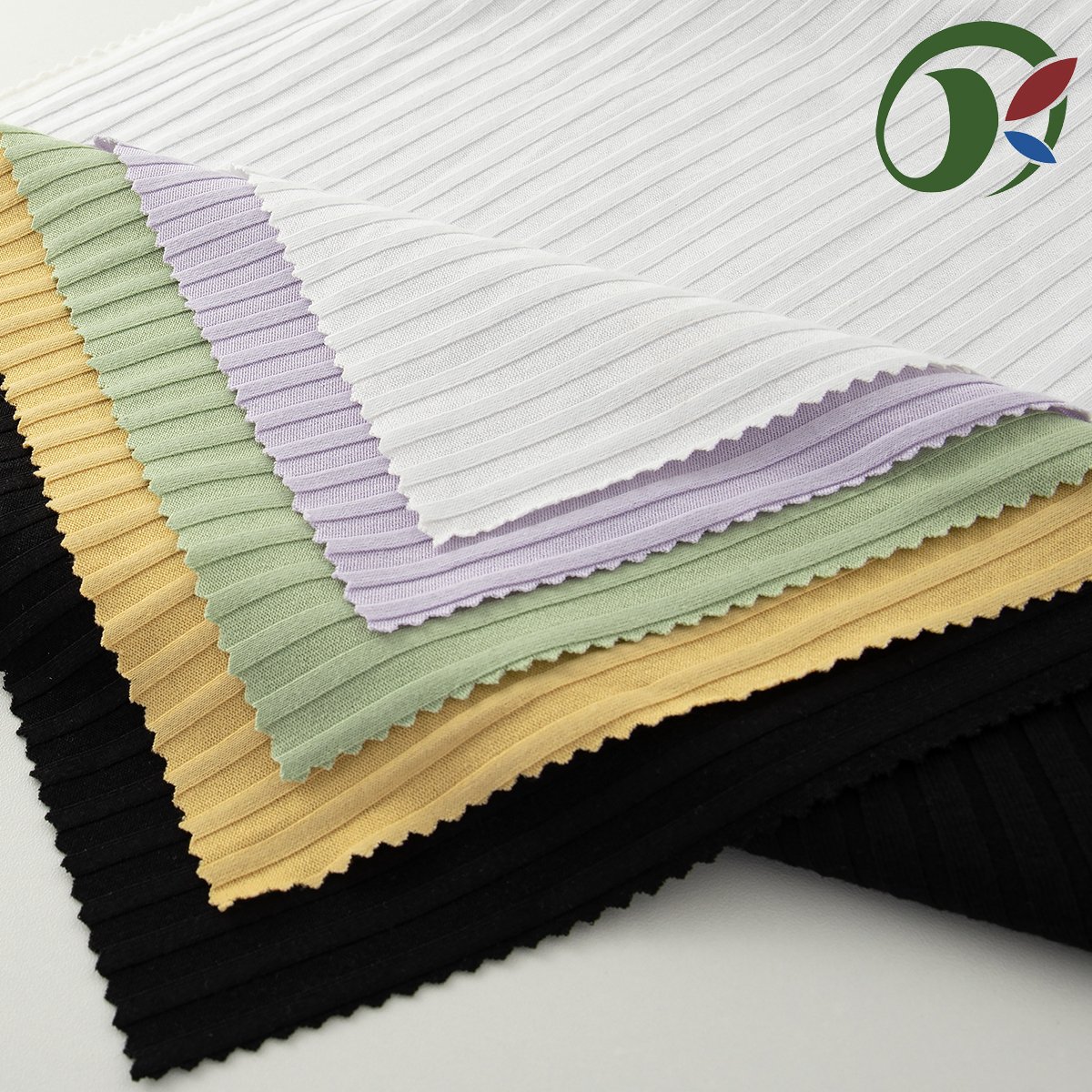 Hot selling striped knitted polyester spandex 7 * 6 ribbed clothing fabric