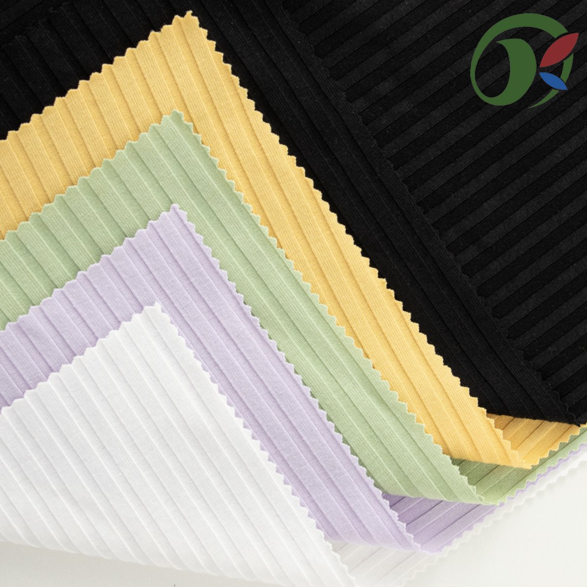 Hot selling striped knitted polyester spandex 7 * 6 ribbed clothing fabric