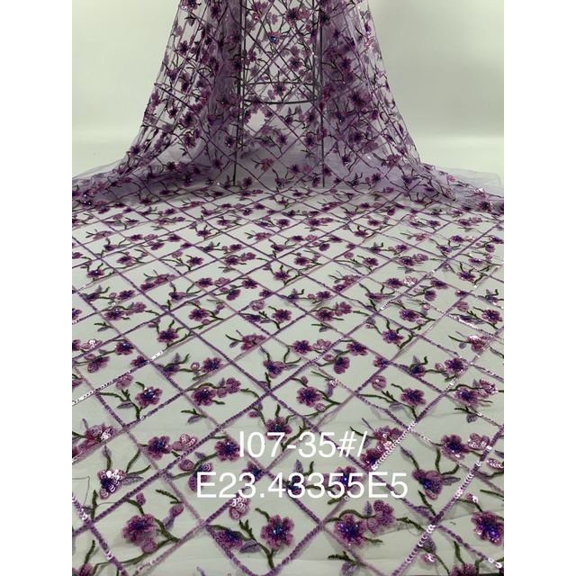 embroidery fabrics 3D wholesale floral sequin tulle french style luxury fabrics for wedding dress