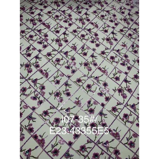 embroidery fabrics 3D wholesale floral sequin tulle french style luxury fabrics for wedding dress