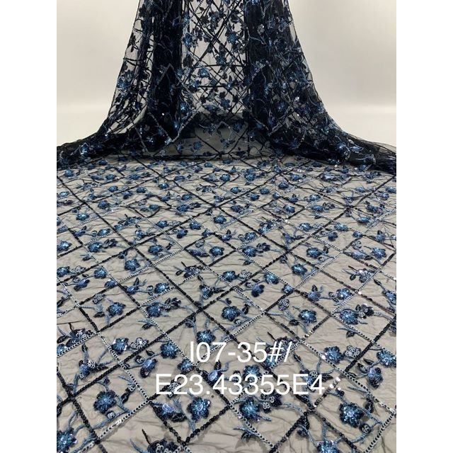 embroidery fabrics 3D wholesale floral sequin tulle french style luxury fabrics for wedding dress