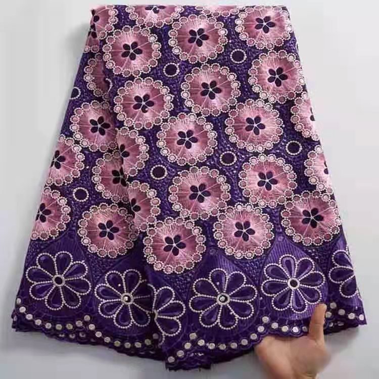 African lace fabric Nigerian lace embroidered cotton fabric Women's skirt dress fabric