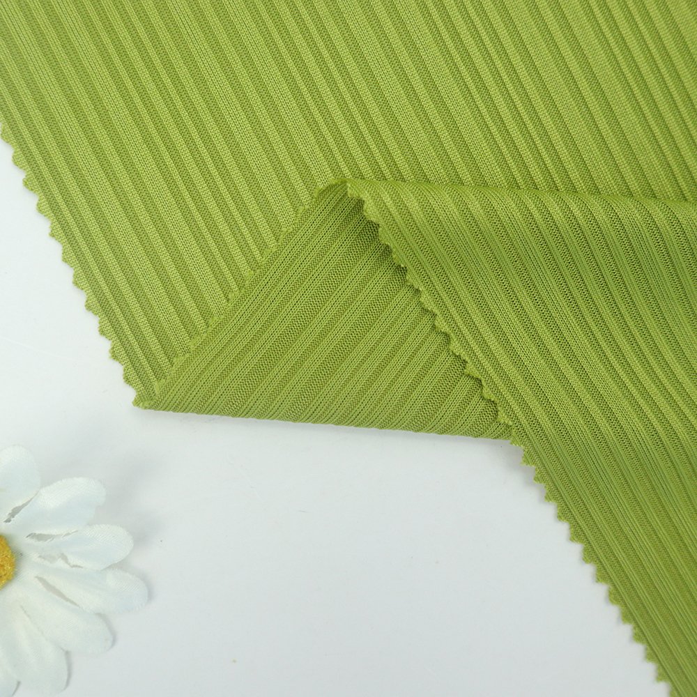 Fabrics and Textiles Materials Polyester Spandex fancy ribbed knitted rib fabric for casual style dress making