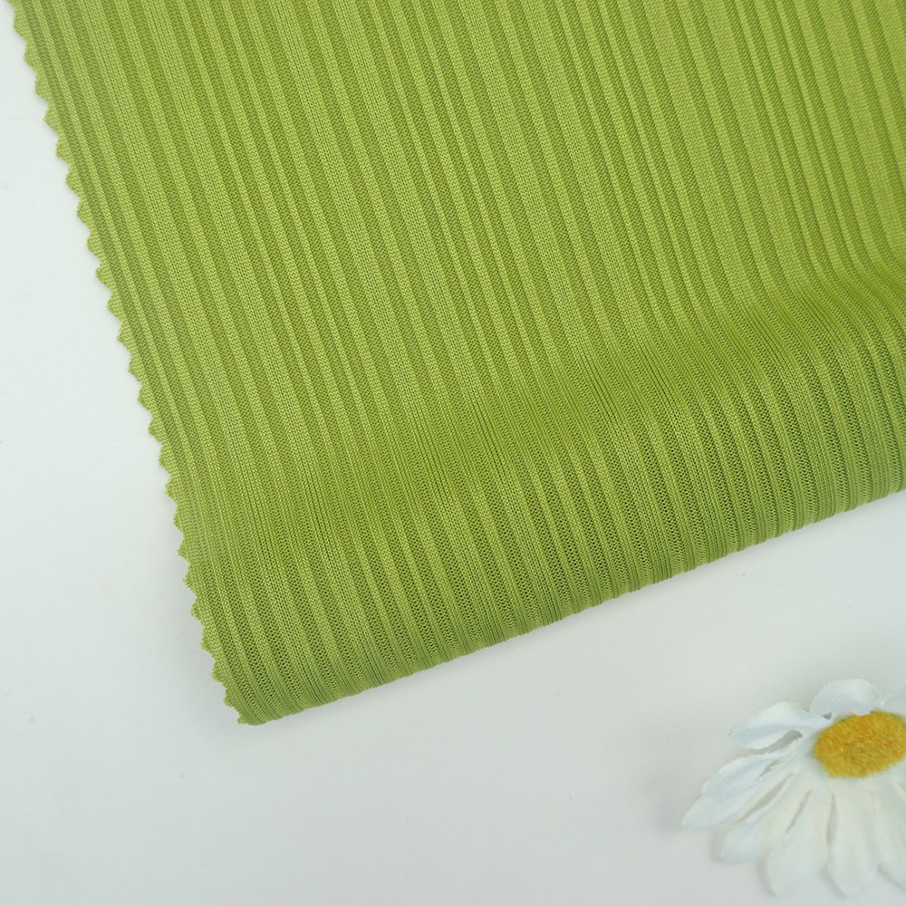 Fabrics and Textiles Materials Polyester Spandex fancy ribbed knitted rib fabric for casual style dress making