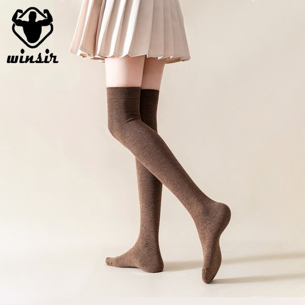 Ladies Stockings Sexy Girl Thick Long Knitted Ribbed Stocking Over Knee-high Slouch Thigh Winter Thermal Socks For Women