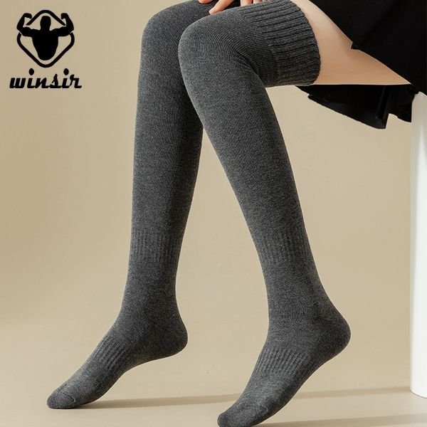 Ladies Stockings Sexy Girl Thick Long Knitted Ribbed Stocking Over Knee-high Slouch Thigh Winter Thermal Socks For Women