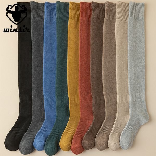 Ladies Stockings Sexy Girl Thick Long Knitted Ribbed Stocking Over Knee-high Slouch Thigh Winter Thermal Socks For Women
