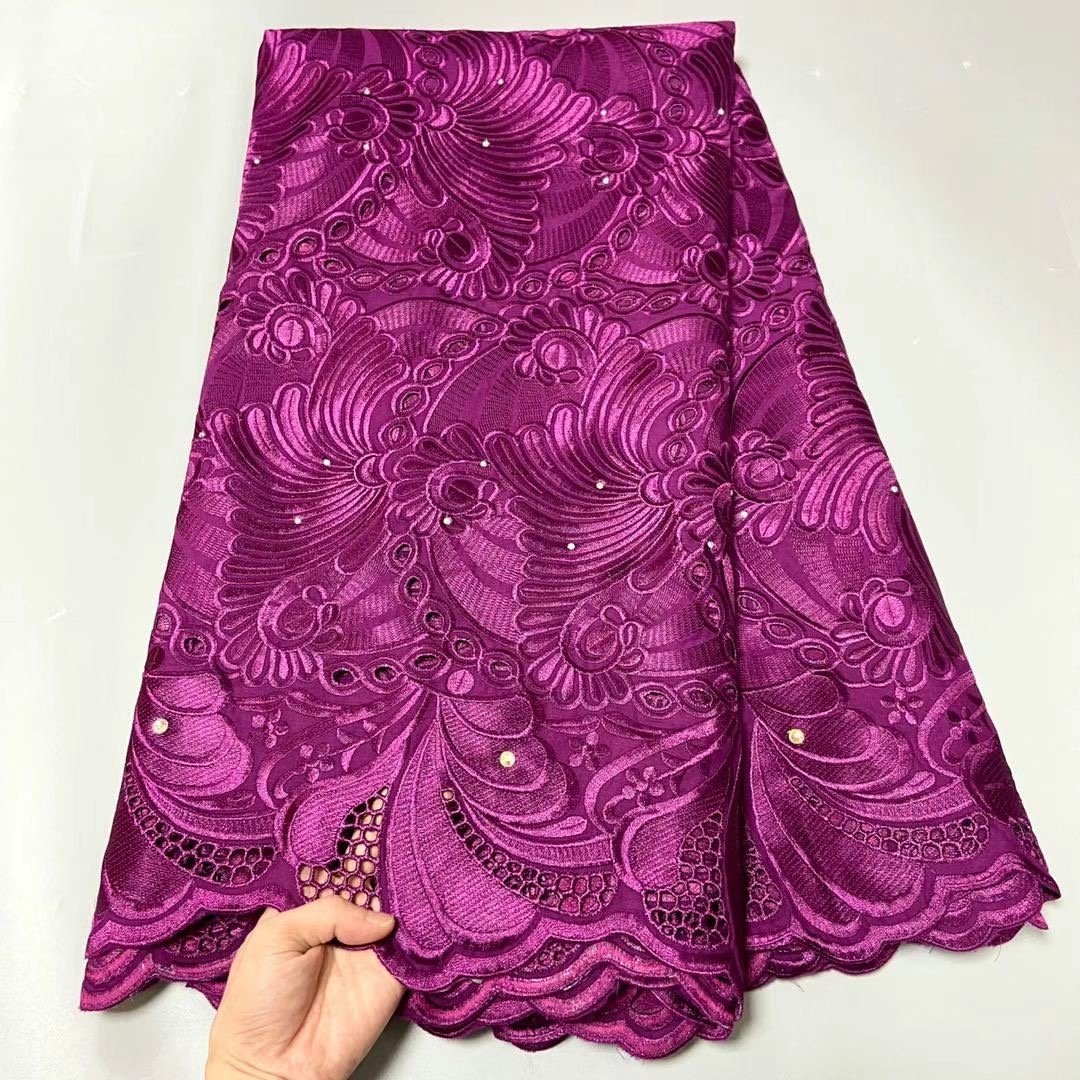 ACI Lace African Lace Fabrics 5 Yards/Piece High Quality 100% Cotton Swiss Voile Lace Fabric Dubai African Fabrics