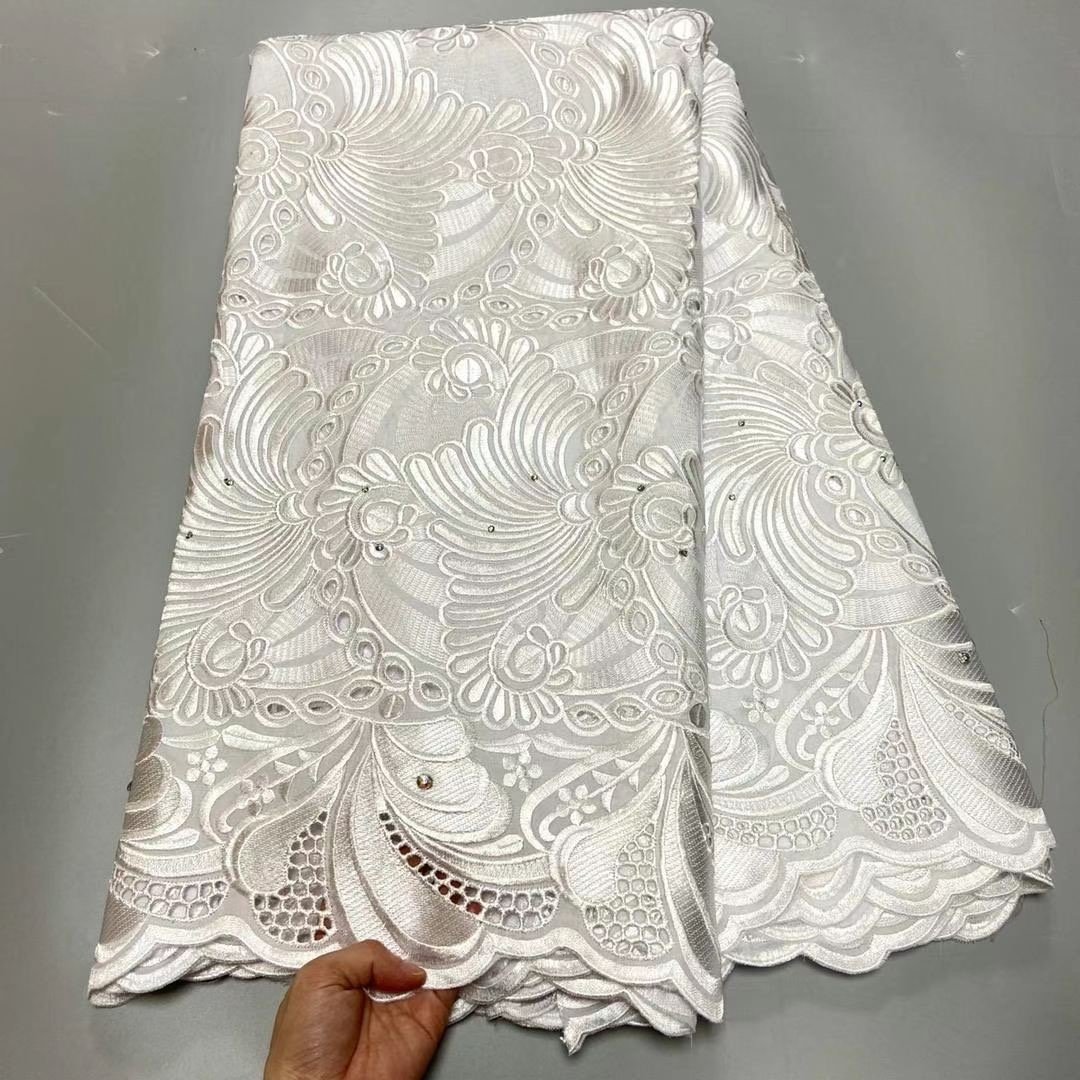 ACI Lace African Lace Fabrics 5 Yards/Piece High Quality 100% Cotton Swiss Voile Lace Fabric Dubai African Fabrics