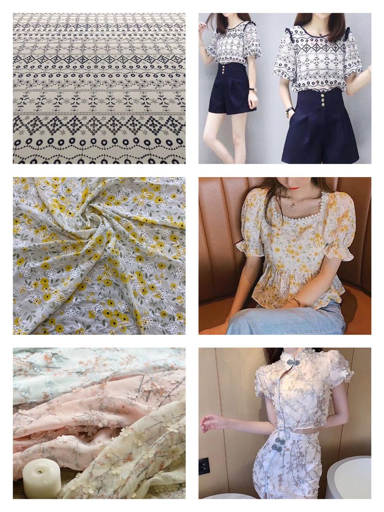 China hot sale cotton embroidery lace fabric flower lace embroidery for garment for dress quick delivery