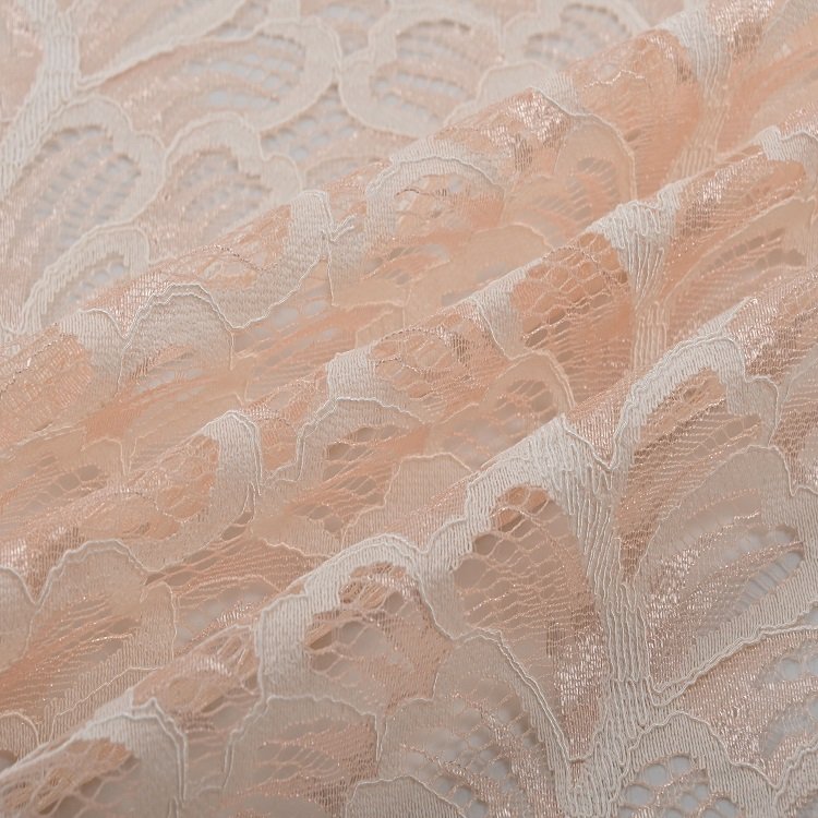 New Style Lower Price Orange Nylon Cotton Embossed Embroidery Lace With Flowers Fabric For Dress