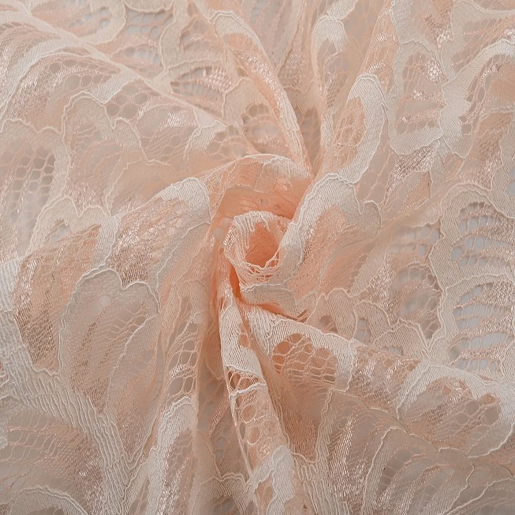 New Style Lower Price Orange Nylon Cotton Embossed Embroidery Lace With Flowers Fabric For Dress