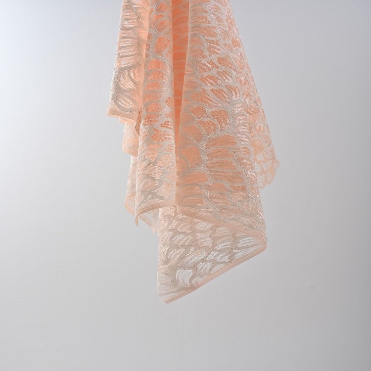 New Style Lower Price Orange Nylon Cotton Embossed Embroidery Lace With Flowers Fabric For Dress