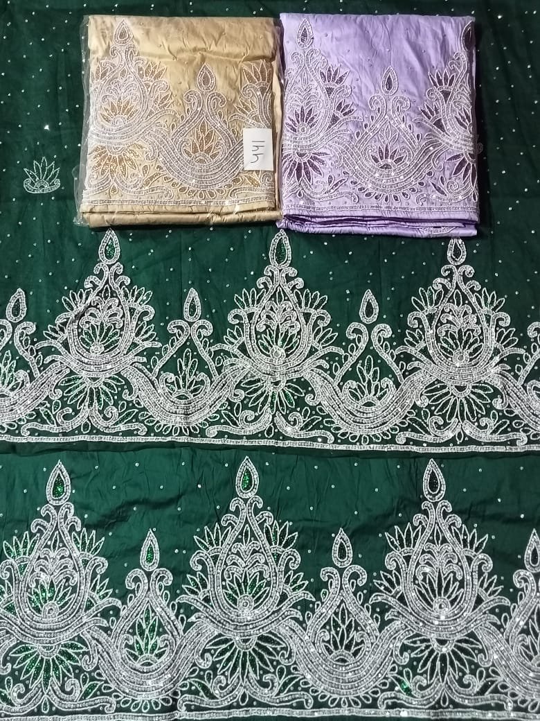 High Quality Handmade Indian George Wrapper Fabric Embroidery Party Wedding Wear Girls Dress Making Woven Techniques African