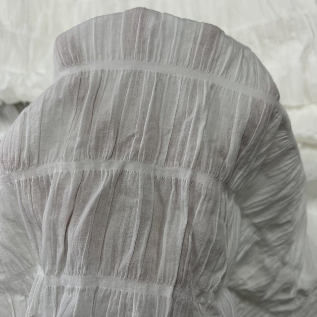 New design 98% cotton plain woven pleated crinkle cotton crepe airflow fabric for woman long dress