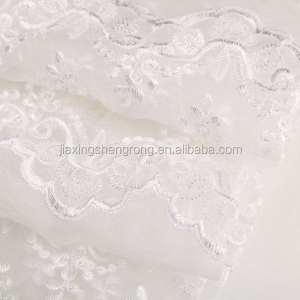2015 New Arrival High quality embroidery organza fabric for wedding dress