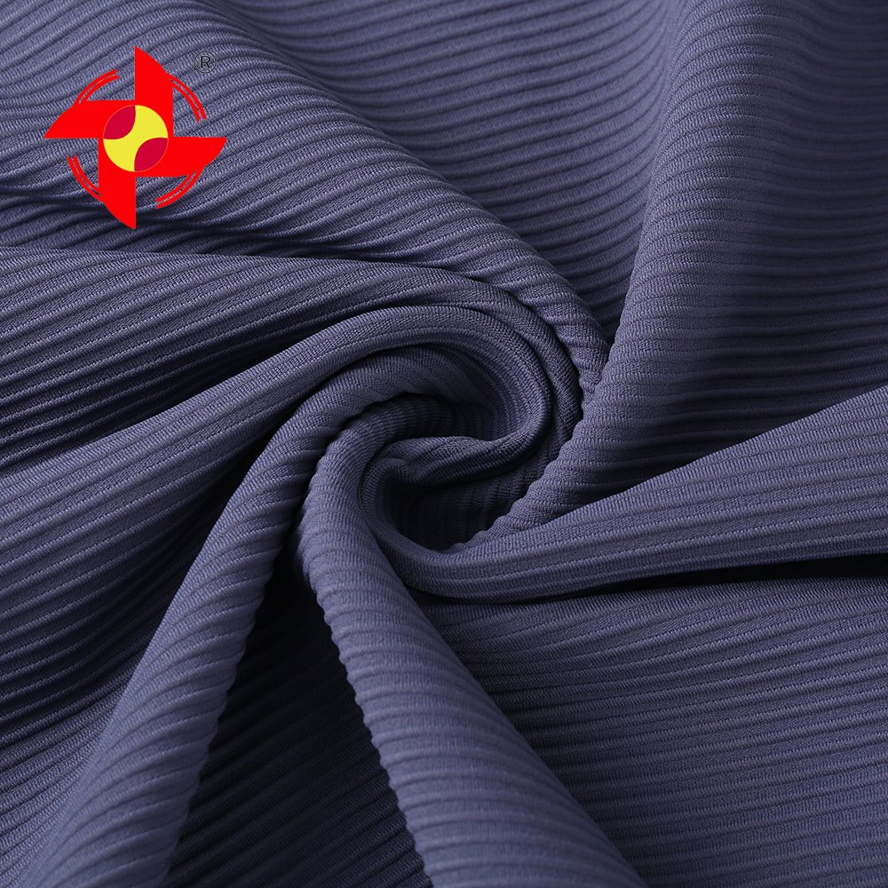 For Women Dress and Sportswear and Yoga Wear Ribbed Fabric Custom Design 4 Way Stretch 76 Nylon 24 Spandex Weft Knitted 280gsm