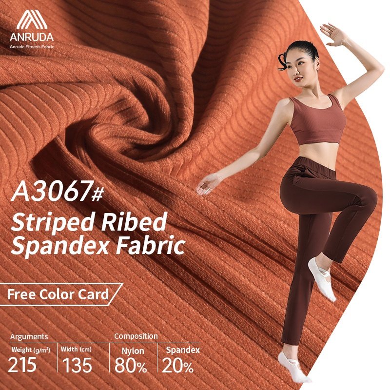 New Product Skin-friendly Spandex Nylon Sportswear Bra Vest Stripe Ribbed Leggings Fabric