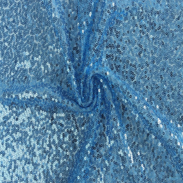 Party Wear Clothes Material Fabric 100% Polyester FDY Sequin Straight Embroidery Fabric For Dress