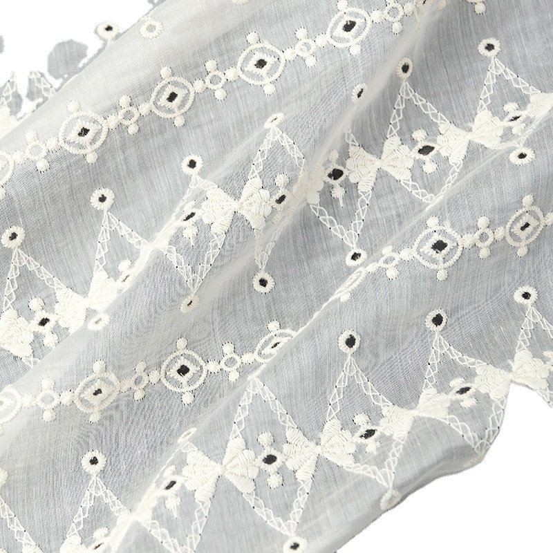 New Design Fabric Polyester Silk Embroidery Fabrics Womens Embroidered Dress