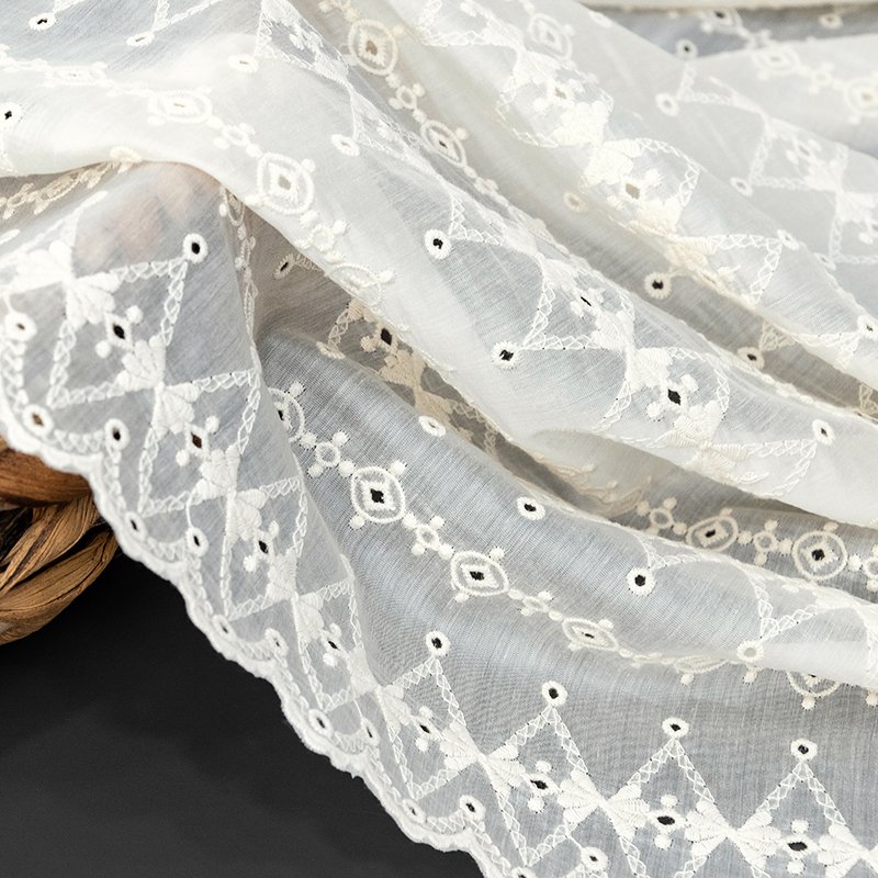 New Design Fabric Polyester Silk Embroidery Fabrics Womens Embroidered Dress